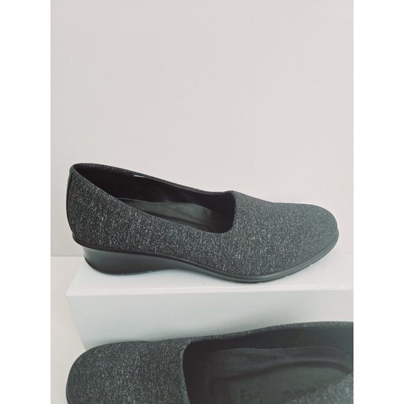 Ecco Felicia Slip On Loafers Black Heather Grey Gray Wedge Shoes Size 36 5 5.5 - Picture 4 of 11